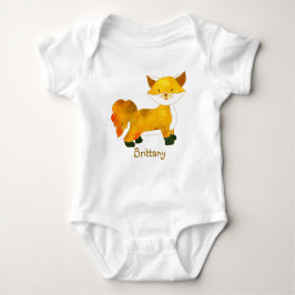 Woodland Fox +  naam Baby T-shirts