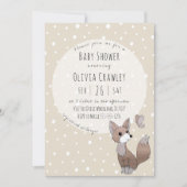 Woodland Fox Neutral Baby shower Invitation Kaart (Voorkant)