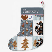 Woodland Fox Nordic Quilted Pattern Girls Kleine Kerstsok (Achterkant)