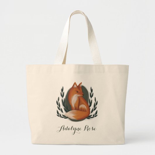 Woodland Fox Nursery Animal Grote Tote Bag (Voorkant)