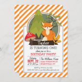 Woodland Fox; Oranje en witte strepen Kaart (Voorkant / Achterkant)