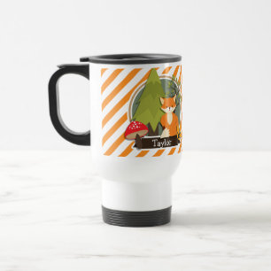 Woodland Fox; Oranje en witte strepen Reisbeker
