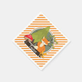 Woodland Fox; Oranje en witte strepen Servet (Hoek)
