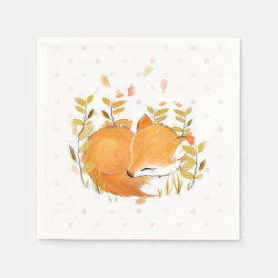 Woodland Fox Party Decor Papieren servetten
