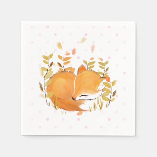 Woodland Fox Party Decor Papieren servetten (Voorkant)