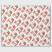 Woodland Fox Pattern Cadeaupapier (Vlak)