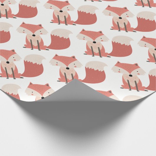 Woodland Fox Pattern Cadeaupapier (Hoek)