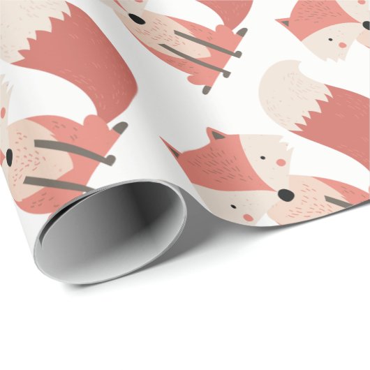 Woodland Fox Pattern Cadeaupapier (Rol Hoek)