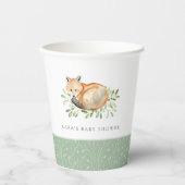 Woodland Fox Personalized Baby shower Papieren Bekers (Voorkant)