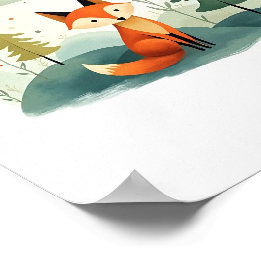 Woodland Fox Poster (Hoek)