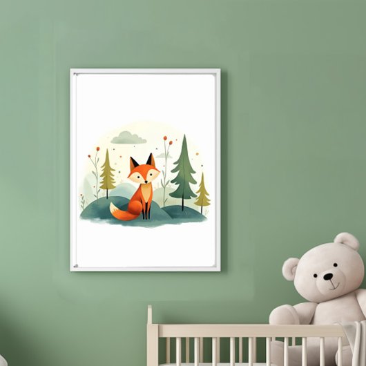 Woodland Fox Poster