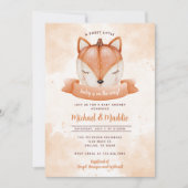 Woodland Fox Pumpkin Baby shower Invitation Invite Kaart (Voorkant)