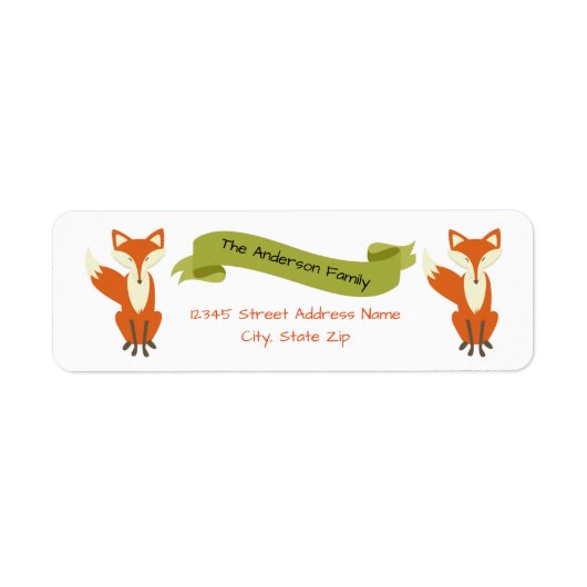 Woodland Fox - Return Address Labels (Voorkant)