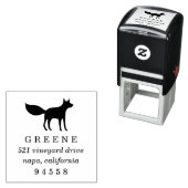 Woodland Fox Return Address Stamp Zelfinktende Stempel (In situ)