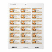 Woodland Fox; Sage Green, Oranje, bruine strepen Etiket (Full Sheet)