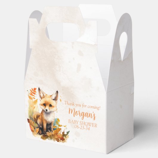 Woodland Fox Schattige Baby shower Bedankdoosjes (Geopend)