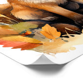 Woodland Fox Schattige Baby shower Bloemen Welkom Poster (Hoek)