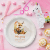 Woodland Fox Schattige Baby shower Papieren Bordje (Feest)