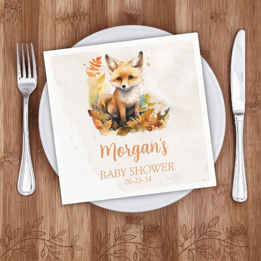 Woodland Fox Schattige Baby shower Servet