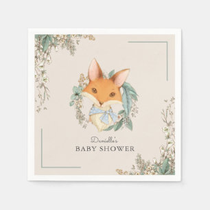 Woodland Fox Schattige Baby shower voor Boy Servet