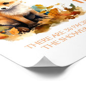 Woodland Fox Schattige Fopspeen Hunt Baby shower S Poster (Hoek)