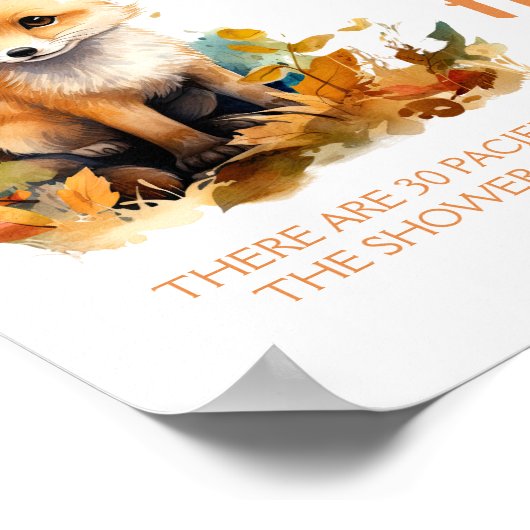 Woodland Fox Schattige Fopspeen Hunt Baby shower S Poster (Hoek)