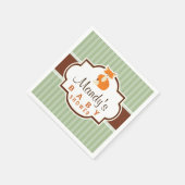 Woodland Fox; Sinaasappel, Sage, bruin Baby shower Servetten (Hoek)