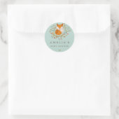 Woodland Fox Sweet Baby shower Favor Seal Ronde Sticker (Tas)