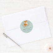 Woodland Fox Sweet Baby shower Favor Seal Ronde Sticker (Envelop)