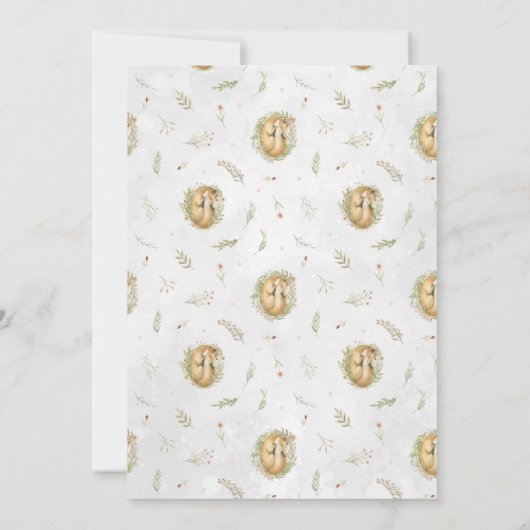 Woodland Fox | Uitnodiging Baby shower bossen (Achterkant)