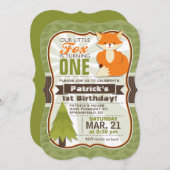 Woodland Fox verjaardagsfeestje uitnodiging (Voorkant / Achterkant)