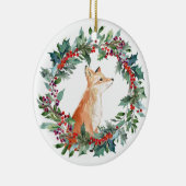 Woodland Fox Waterverf Kerstmis Keramisch Ornament (Rechts)
