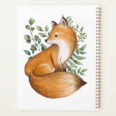 Woodland Fox Waterverf Leafy Botanical Monogram Planner (Achterkant)