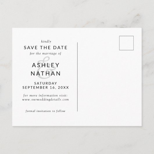 Woodland Fox Wedding Save the Date Photo Aankondigingskaart (Achterkant)