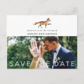 Woodland Fox Wedding Save the Date Photo Aankondigingskaart (Voorkant)