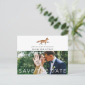 Woodland Fox Wedding Save the Date Photo Aankondigingskaart (Staand voorkant)