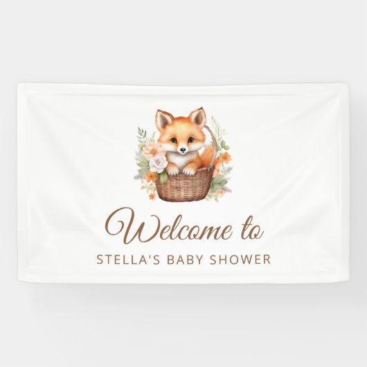 Woodland Fox Welcome Baby Shower Banner (Horizontaal)