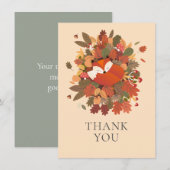 Woodland Fox welp dank u Bedankkaart (Voorkant / Achterkant)