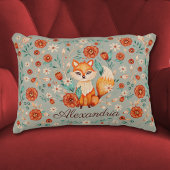 Woodland Fox Whimsical Waterverf naam kwekerij Accent Kussen