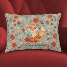 Woodland Fox Whimsical Waterverf naam kwekerij