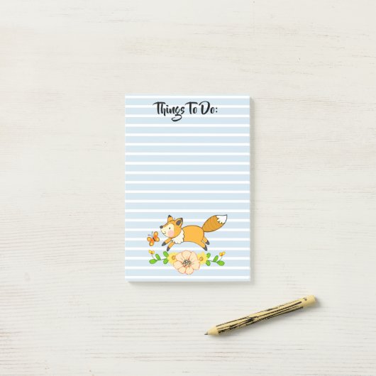 Woodland Fox wil dingen doen Post-it® Notes (Op bureau)