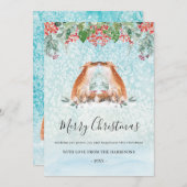 Woodland Fox Winter Berries Kerstfeest Feestdagenkaart (Voorkant / Achterkant)