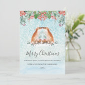Woodland Fox Winter Berries Kerstfeest Feestdagenkaart (Staand voorkant)