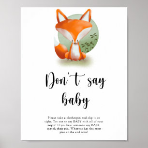 Woodland Fox - Zeg geen baby Poster