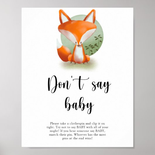 Woodland Fox - Zeg geen baby Poster (Voorkant)