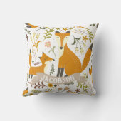 Woodland Foxes Custom Name Pillow Kussen (Achterkant)