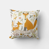 Woodland Foxes Custom Name Pillow Kussen (Voorkant)