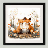 Woodland Foxes Kinder kamer kinderkamer Decor Post Poster