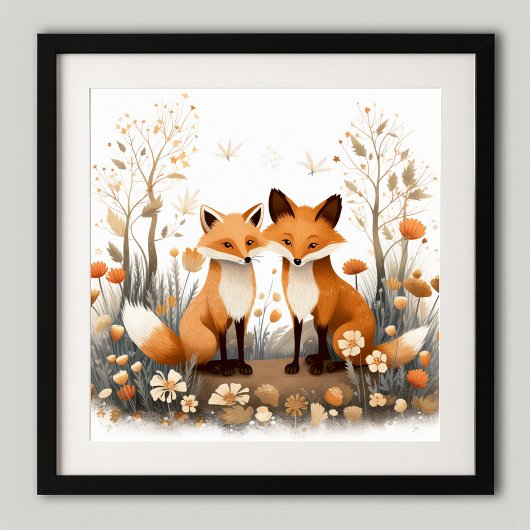 Woodland Foxes Kinder kamer kinderkamer Decor Post Poster