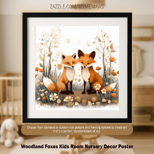 Woodland Foxes Kinder kamer kinderkamer Decor Post Poster